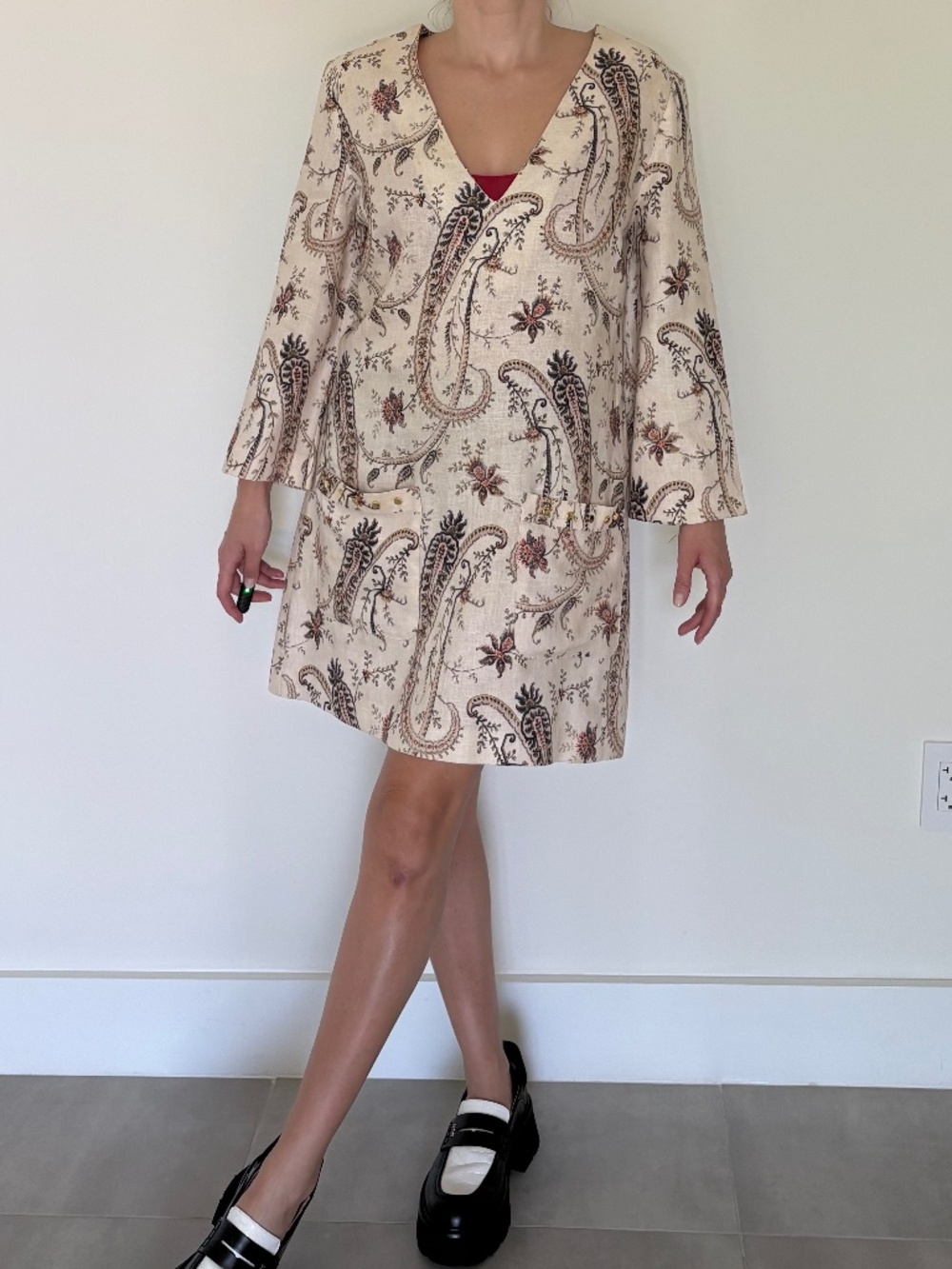 Zimmermann Vintage Paisley Cotton Mini Dress Cream Size S